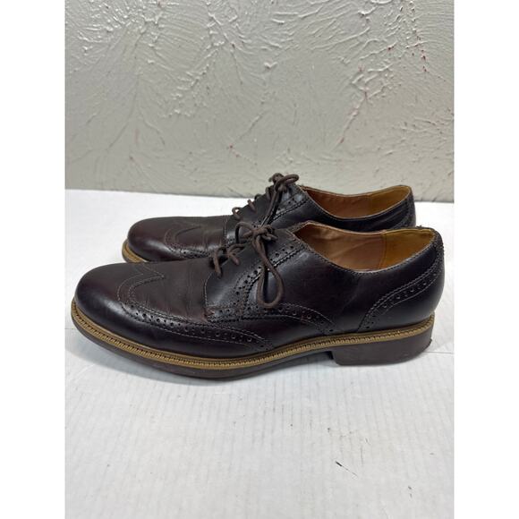 Cole Haan Grand OS Wingtip Oxford Mens Brown Leather Dress Shoe Casual Size 10 - Picture 2 of 5